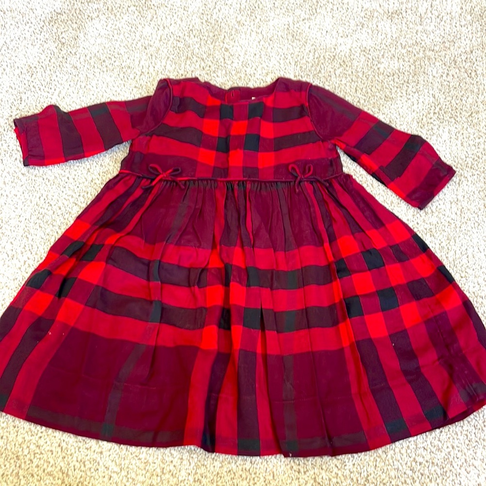 Burberry Red and Black Plaid Girls' Dress